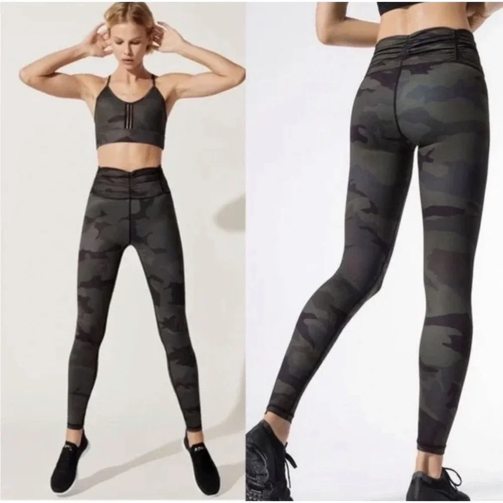 Carbon 38 Wildcat Grey Black S Camo Scrunch Ruched 28 In Legging Athleisure Yoga